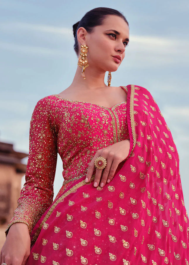 Pink Multicolor Embroidered Anarkali Gown