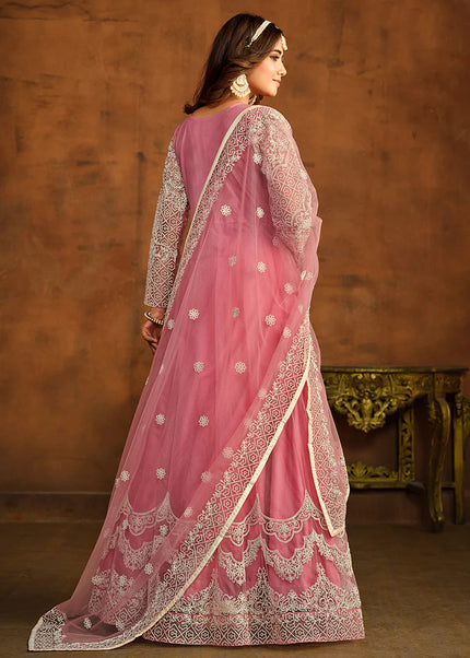 Pink Embroidered Anarkali