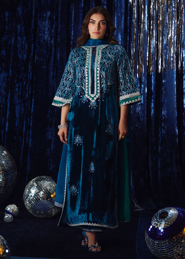 Farah Talib Aziz | Velvet Fete - Teen Teal