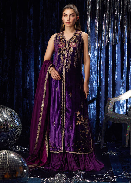 Farah Talib Aziz | Velvet Fete - Amima Aubergine