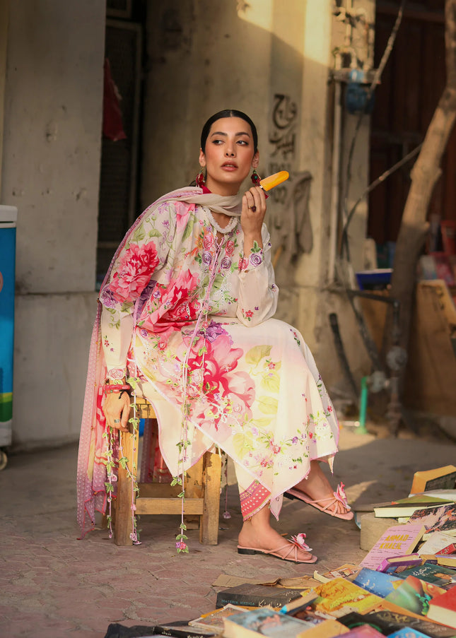 Zaha | Festive Lawn '26 - Pink Mink Frolic