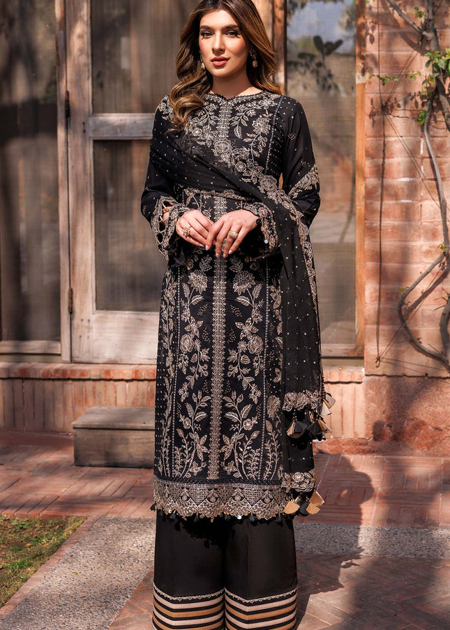 Farasha | Summer Weaves Embroidered Lawn'25 - Raven Aura