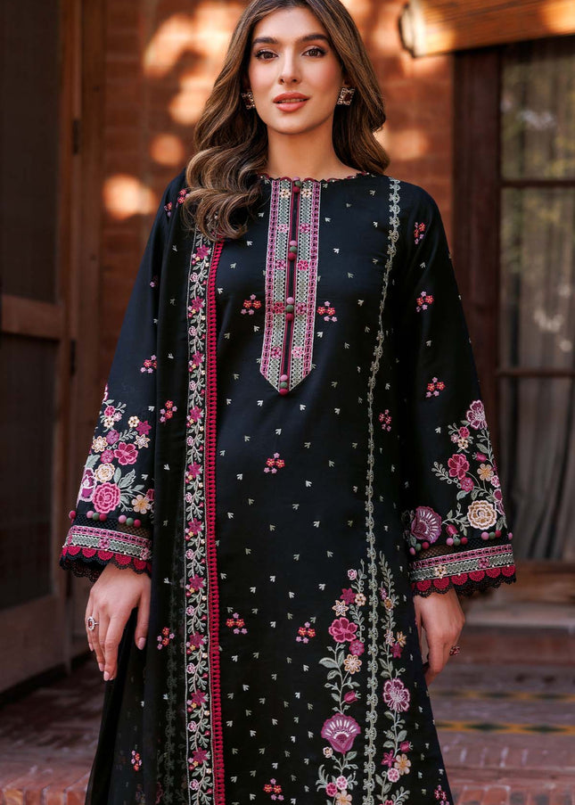 Farasha | Summer Weaves Embroidered Lawn'25 - Ornate Noir