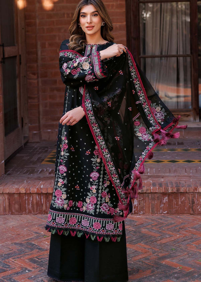 Farasha | Summer Weaves Embroidered Lawn'25 - Ornate Noir