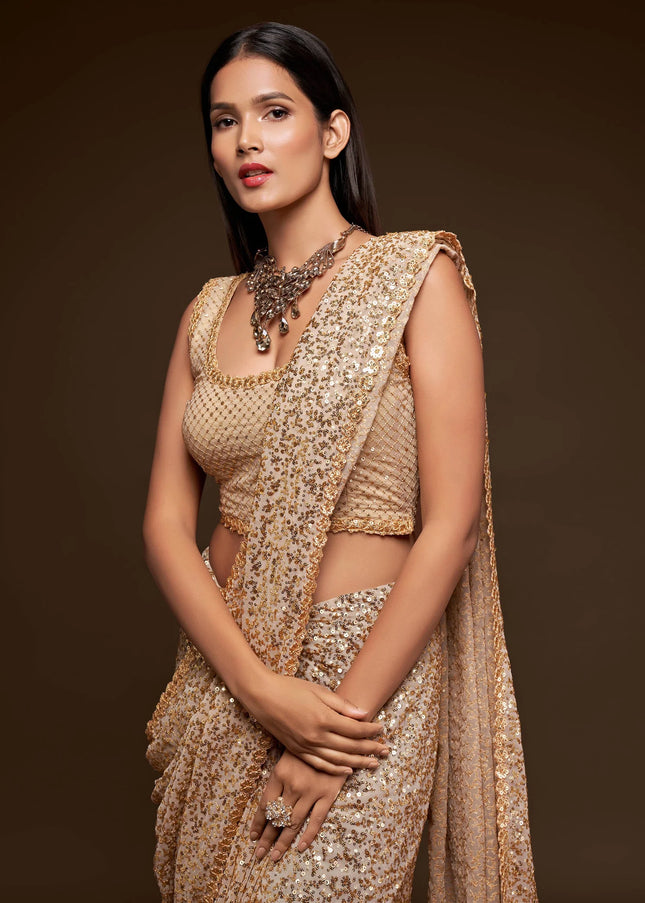 Sequins Embroidered Party Wear Saree