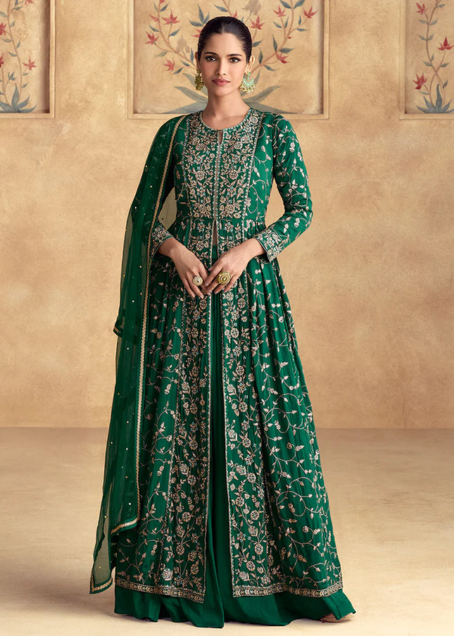 Green Embroidered Lehenga Anarkali