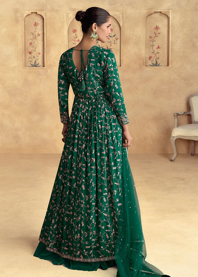 Green Embroidered Lehenga Anarkali
