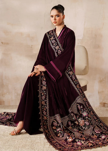 Baroque | Embroidered Velvet Shawl VS-64