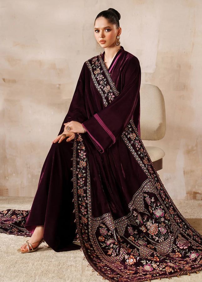 Baroque | Embroidered Velvet Shawl VS-64