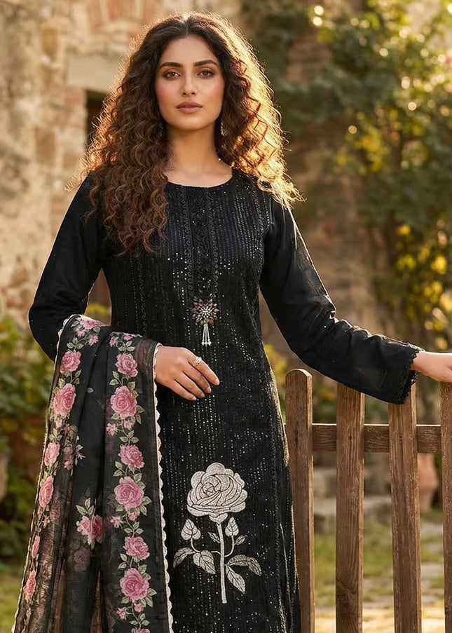 Silk Printed and Embroidered Pant Style Suit Series