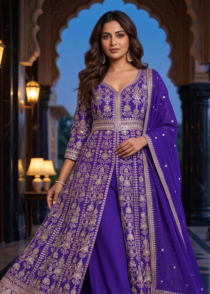 Chinnon Embroidered Anarkali Style Palazzo Suit Series