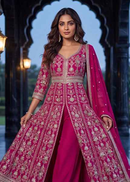 Chinnon Embroidered Anarkali Style Palazzo Suit Series