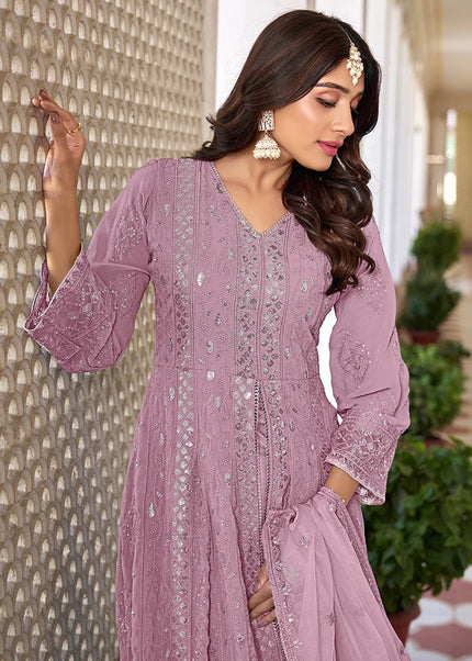 Light Pink Embroidered Pant Style Anarkali