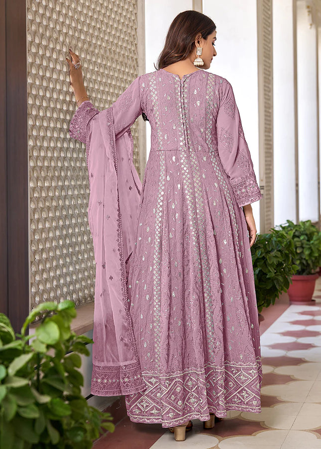 Light Pink Embroidered Pant Style Anarkali