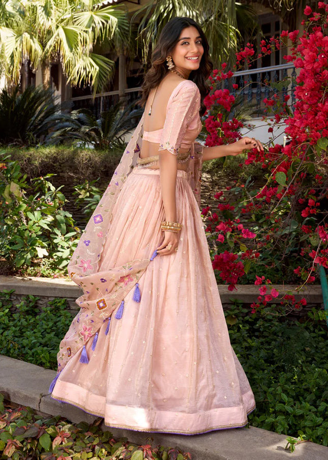 Light Pink Embroidered Lehenga Choli