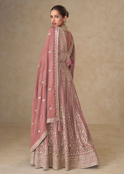 Pink Embroidered Lehenga Anarkali