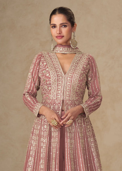 Pink Embroidered Lehenga Anarkali