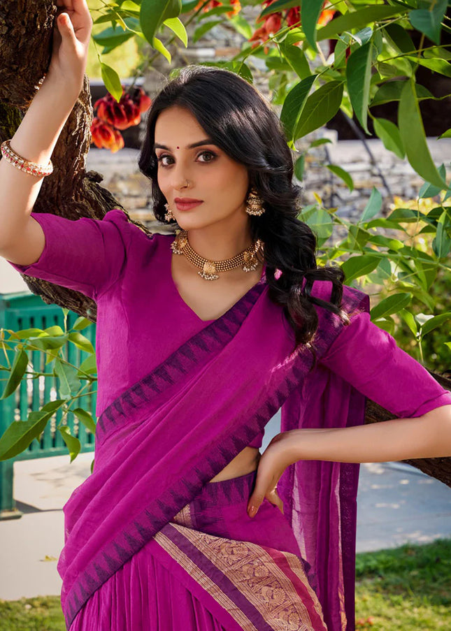 Pink Weaved Lehenga Choli