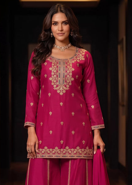 Pink Embroidered Sharara Suit Series