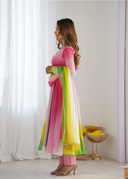 Multi color Georgette Anarkali Suit