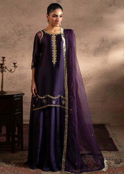 Farrukhzia | Fareesha - Deep Plum Zardosi