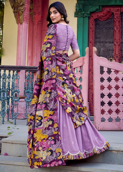 Lavender Embroidered Lehenga Choli