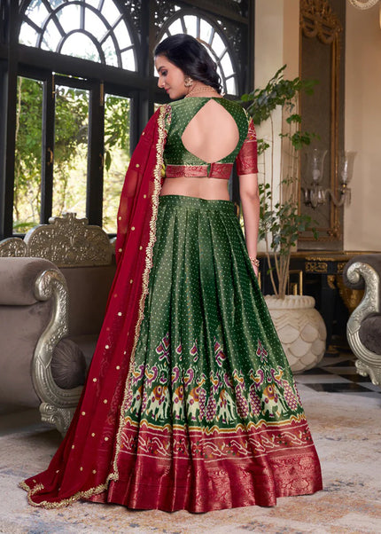 Green Embroidered Lehenga Choli