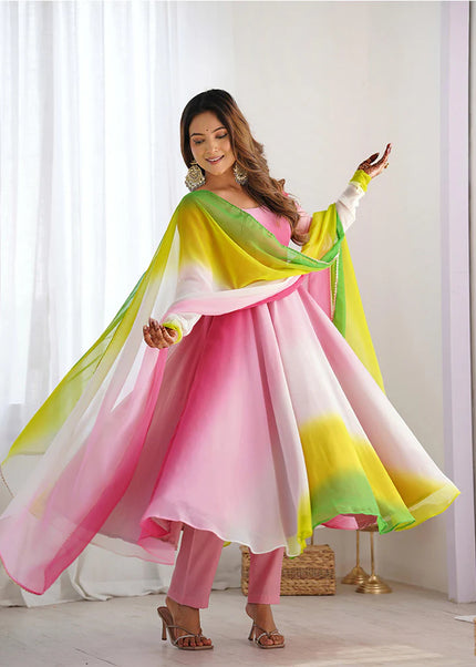 Multi color Georgette Anarkali Suit