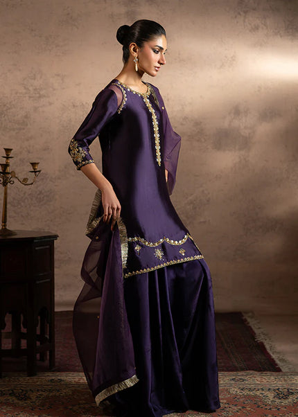 Farrukhzia | Fareesha - Deep Plum Zardosi