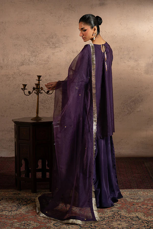 Farrukhzia | Fareesha - Deep Plum Zardosi