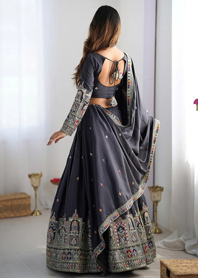 Black Embroidered Lehenga Choli