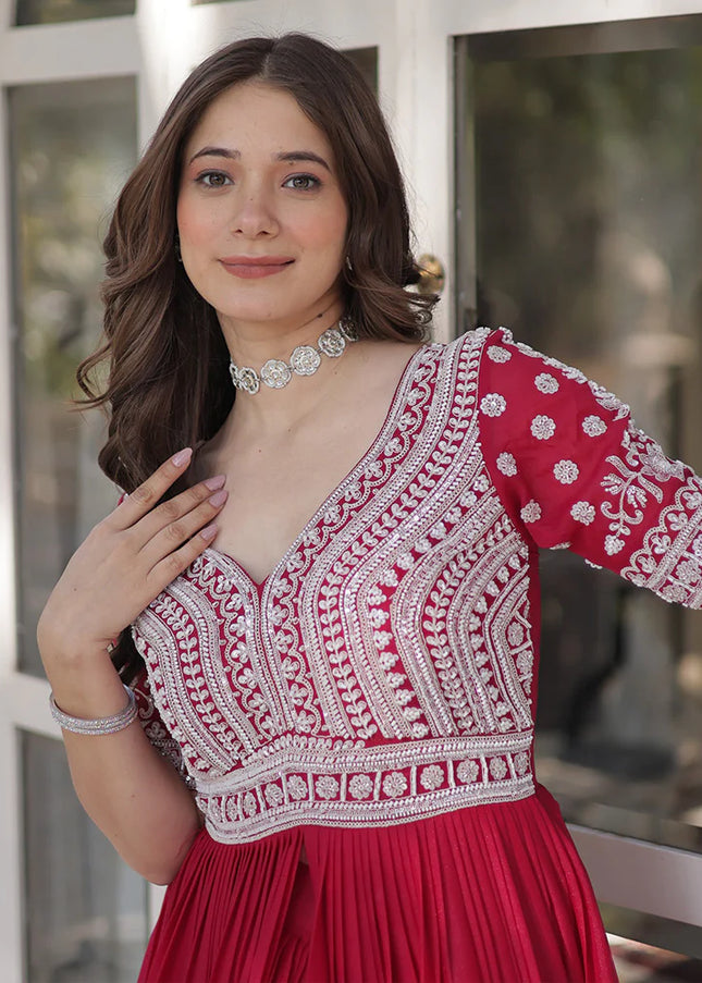 Pink Embroidered Lehenga Anarkali