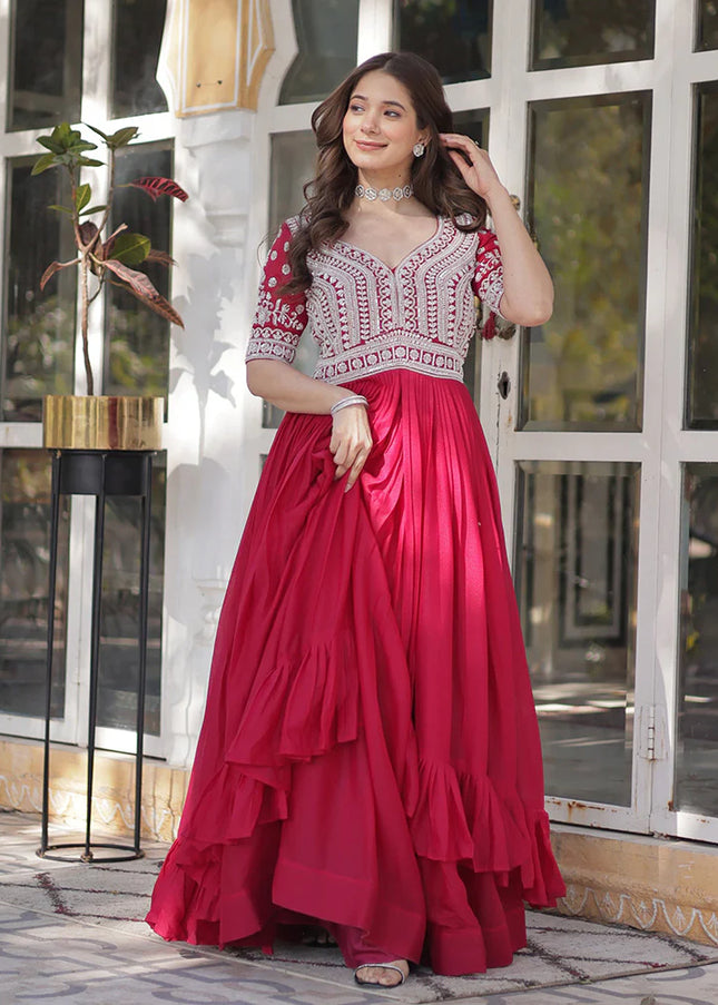 Pink Embroidered Lehenga Anarkali