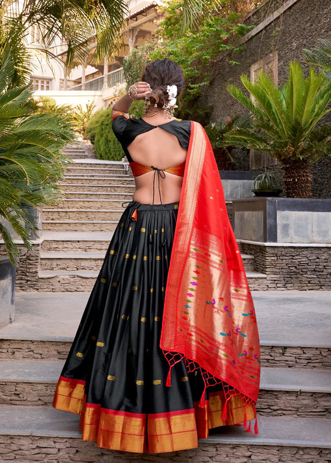 Black Weaved Lehenga Choli