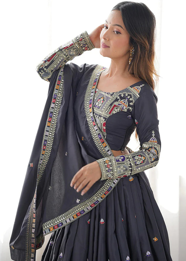 Black Embroidered Lehenga Choli