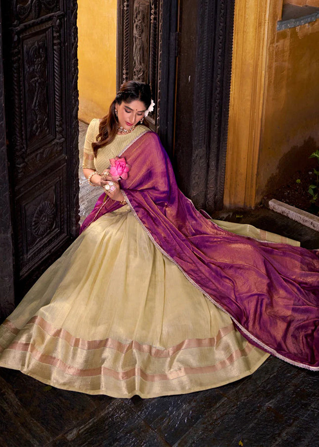 Yellow Embroidered Lehenga Choli