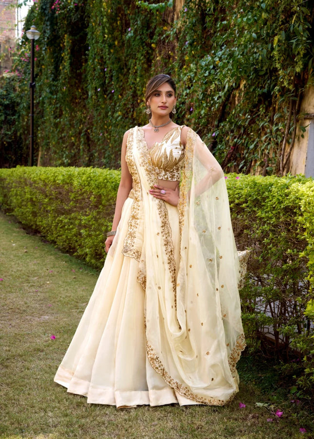 Offwhite Embroidered Lehenga Choli
