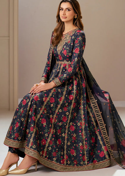 Jazmin | Premium Embroidered Raw Silk UR-7048