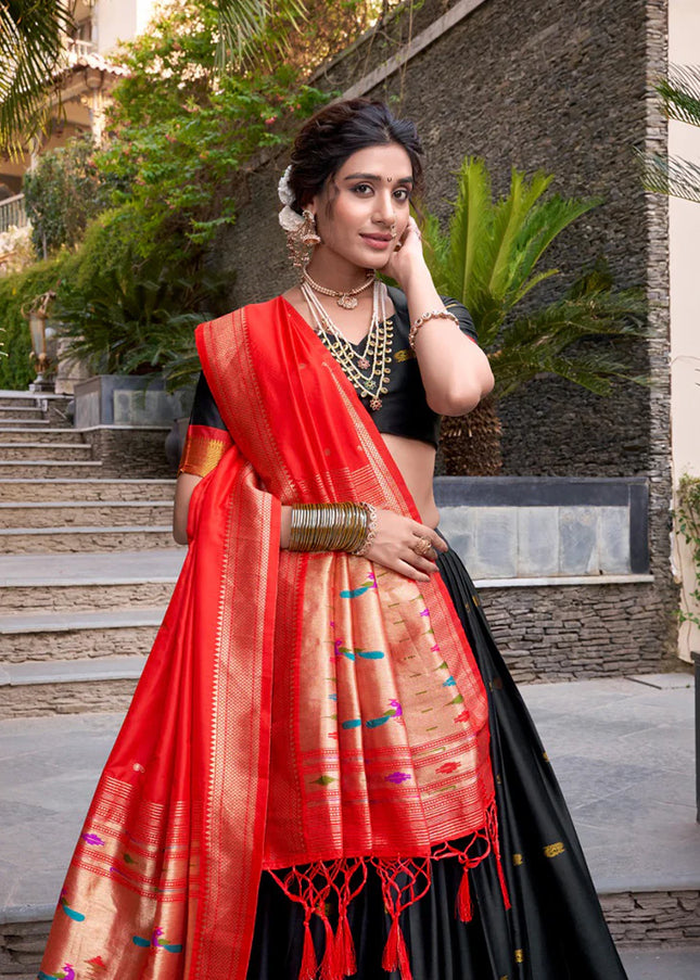 Black Weaved Lehenga Choli