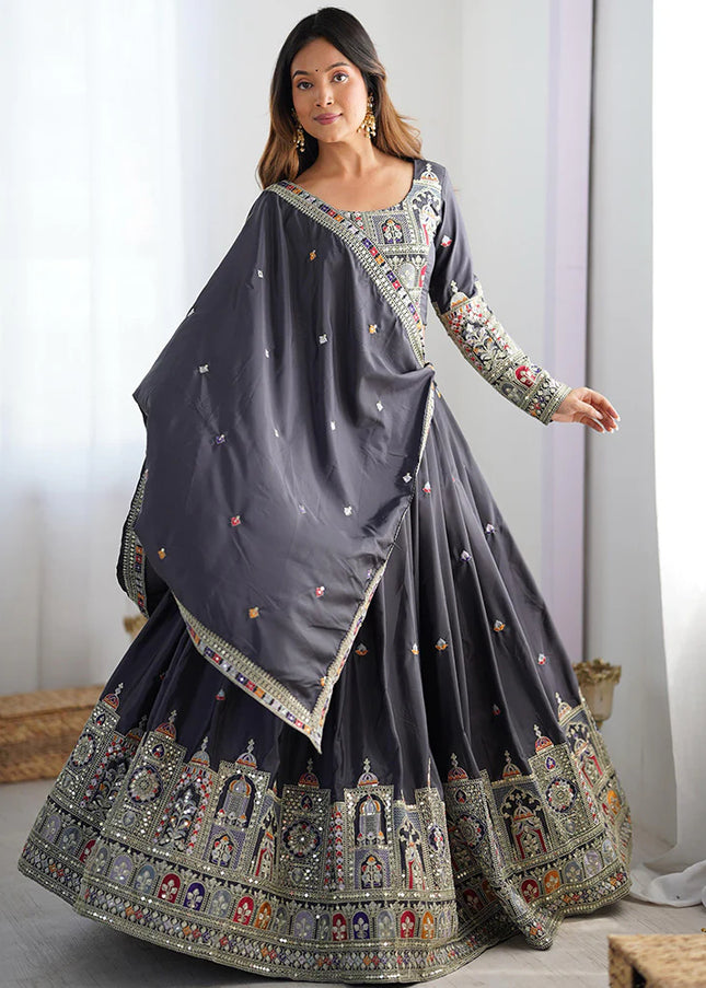Black Embroidered Lehenga Choli