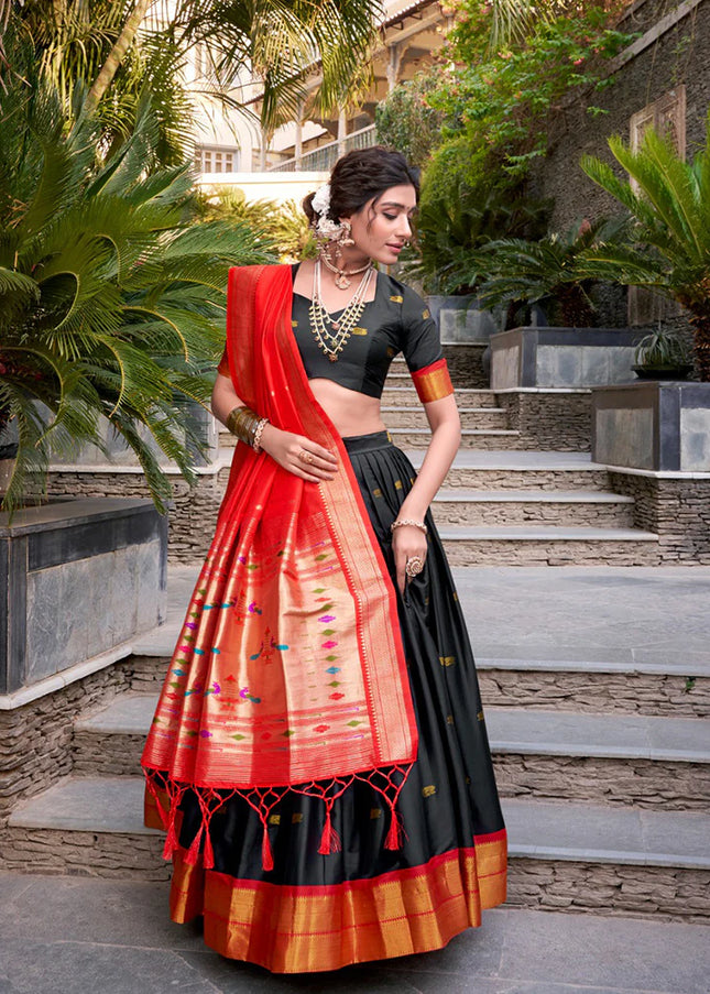 Black Weaved Lehenga Choli