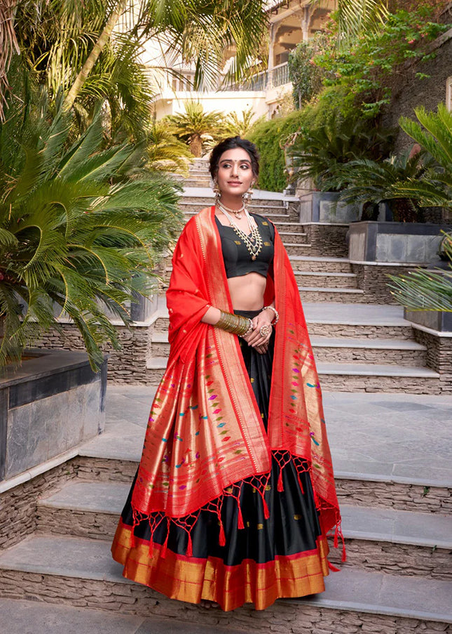 Black Weaved Lehenga Choli