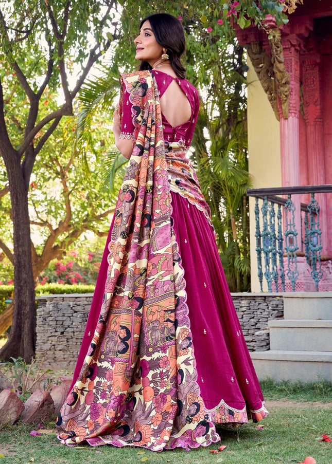 Pink Embroidered Lehenga Choli
