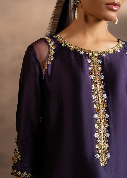 Farrukhzia | Fareesha - Deep Plum Zardosi