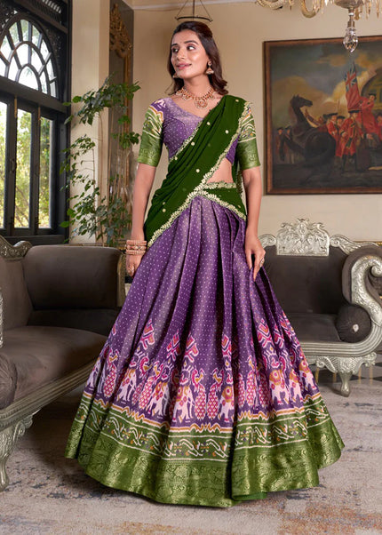 Purple Embroidered Lehenga Choli