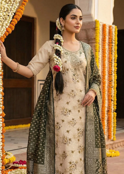 Cotton Silk Embroidered Pant Style Suit Series