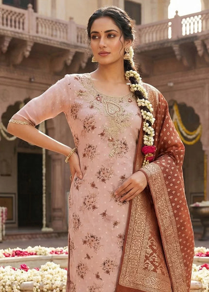 Cotton Silk Embroidered Pant Style Suit Series