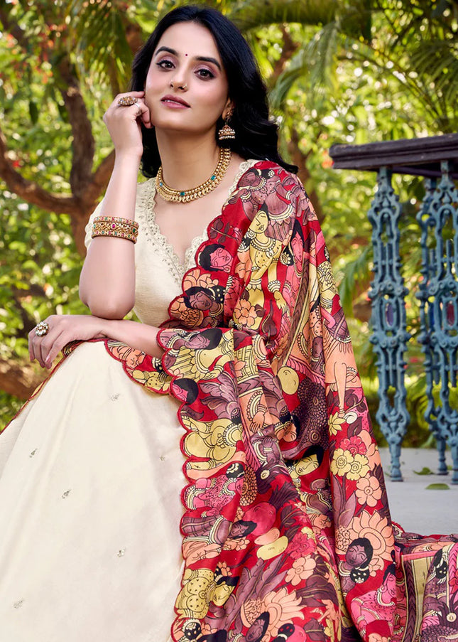 Offwhite Embroidered Lehenga Choli