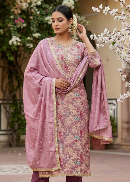 Modal Printed and Embroidered Pant Style Suit Series
