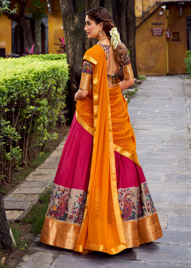 Pink Embroidered Lehenga Choli